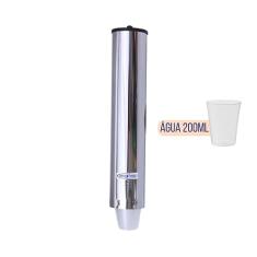 CM Design Porta Copo Descartável Suporte Inox Dispenser Água 200ml
