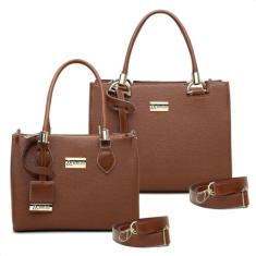 Kit 2 Bolsas Feminina Transversal Ombro Alça Removível