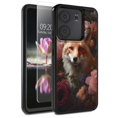 DHYYDSQZ Capa para BLU View 5 B160V para BLU View 5 B160V com protetor de tela de vidro temperado dupla camada híbrida protetora rígida PC capa de telefone TPU macio para BLU View 5 B160V 16.7 cm