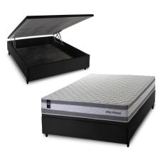 Conjunto Box Baú Alpine Cinza 138x188x72 c/ Molas Ensacadas