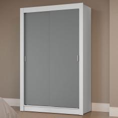 Guarda-roupa Solteiro 2 Portas De Correr Branco/cinza Milano Madesa Branco/cinza