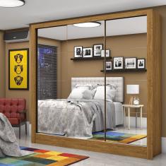 Guarda Roupa Casal 3 Portas Com Espelho Santiago Premium Cinamomo