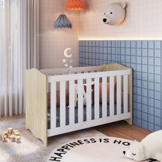 Berço 3 Em 1 Linha Encanto 132,4cm X 85cm X 68cm Carvalho Araguaia-branco
