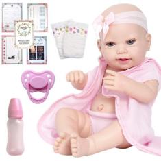 Boneca Bebe Reborn Recem Nascida Menina Roupa Saida de Banho - Cegonha