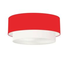 Plafon Duplo Cilíndrico Vivare Md-3065 Cúpula Tecido 80x70cm - Bivolt Vermelho-branco 127/220v