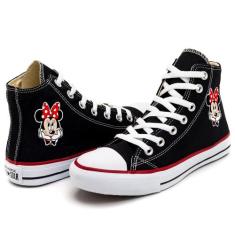 Tênis Star Infantil Adulto Minnie Novidade Botinha Lançamento, Preto, 
