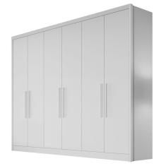 Guarda Roupa Casal New Messina 6 Portas 8 Gavetas MDF Neve Móveis Novo Horizonte