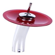 Torneira Cascata Alta Glass Prizi Vermelha