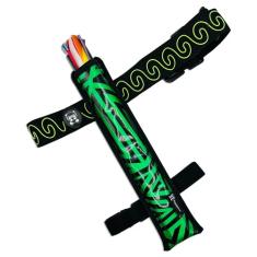 Bolsa de telefone VERS MURSE com coldre para ventilador, faixa de braço/perna, zíperes com fivela e bolso com zíper oculto para festas de corvos/circuitos (coldre de ventilador verde + cinto de LED