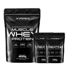 Kit Muscle Whey Protein 900gr + Creatina 200gr XPRO Nutrition, Baunilh