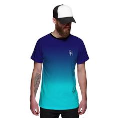 Camiseta Azul Céu Degradê Azul Oceano Masculina - Di Nuevo, Azul, XG