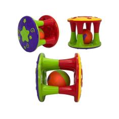 Torre Chocalho Com Bolinha Colorida Brinquedo Para Bebês