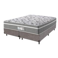Cama Box Cinza E Colchão Queen Evolution Probel