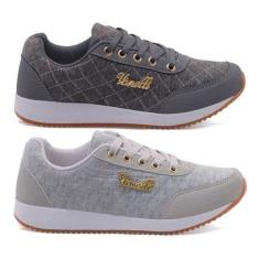 Tênis Feminino Academia Leve Bonito Confortável  2 Pares - Vanelli, 34