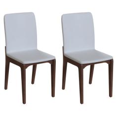 Conjunto com 2 Cadeiras Darwin Branco e Café