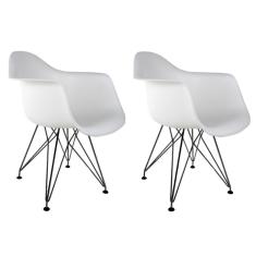 Conjunto com 2 Cadeiras Eiffel Branco