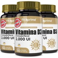 Kit 3 Vitamina D3 2000Ui Colecalciferol Extra 150 Cápsulas - Fitoprime