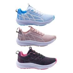 Tênis Feminino  Academia Leve Confortável Kit 3 Unid - Dix, 38, B, Cel