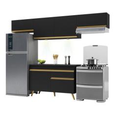 Armário de Cozinha Compacta 260cm com Leds Veneza Up Multimóveis V2022