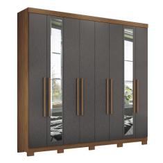 Guarda Roupa Casal Master New 8.4 8 Portas com Espelho e Pés - Santos 