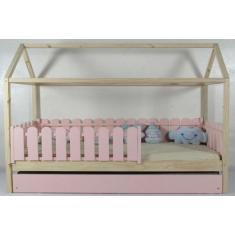 Bicama Montessoriana Solteiro Casinha Colorida Madeira Maciça Pinus - 