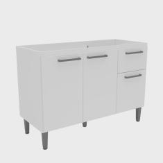 Armário Balcão de Cozinha 120cm com 3 Portas e 1 Gaveta 2326