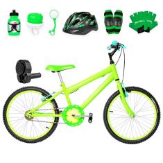 Bicicleta Infantil Masculina Aro 20+Kit Premium Verde Claro