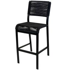 Banqueta Alta De Alumínio Ibiza 70cm Preto