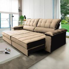 Sofá Retrátil e Reclinável 3 Lugares Ferrara - Hellen Estofados