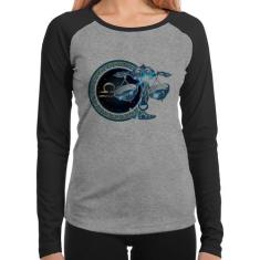 Baby Look Raglan Signo Libra Astrologia Manga Longa - Foca na Moda, Ci
