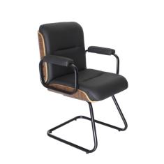 Cadeira Eames Diretor Fixa Linha Capa Em Madeira Preto