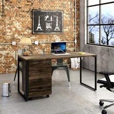 Conjunto Home Office com Mesa para Computador e Gaveteiro Volante Espresso Móveis