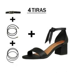 Sandália Troca Tira Salto Baixo Grosso Luiza Sobreira Preta Mod. 2207-