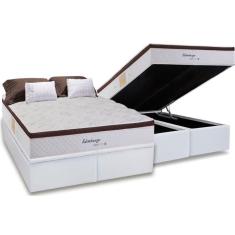 Cama Box Baú King: Colchão Molas Herval Maxspring Edimburgo + Base Crc Courano White(193X203)