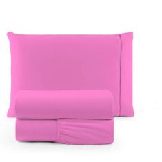 Jogo de Lençol Solteiro 3 Peças Algodão 180 Fios Ponto Palito Percal -