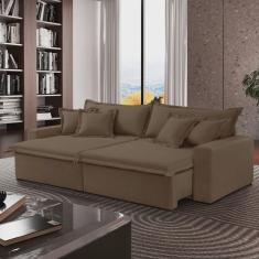 Sofá Cama Áustria 3 Lugares Retrátil Reclinável 230cm Veludo