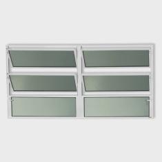 Janela de Alumínio Basculante 2 Seções 60x150cm Vidro Mini Boreal Plus Brimak