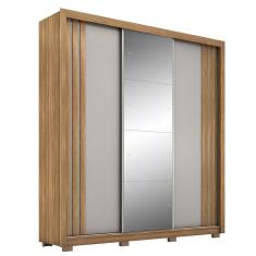 Guarda Roupa Casal Moema 3 Portas Amêndola Nude Com Espelho E Pés - Demóbile Amêndola Nude