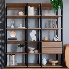 Guarda-Roupa Closet Belga 2 GV Preto e Montana - Prodecor