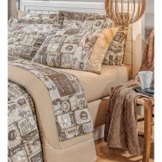 Jogo de Cama Malbec para Solteiro 3 Peças - Bordados Ricardo