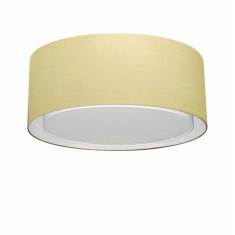 Plafon Duplo Cilíndrico Md-3036 Cúpula em Tecido 50x25cm Algodão Crú - Bivolt