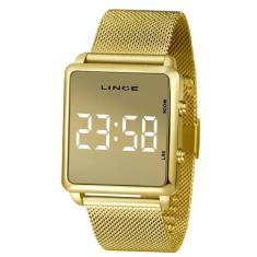 Relógio Lince Feminino Ref: Mdg4619l Bxkx Digital Led Dourado