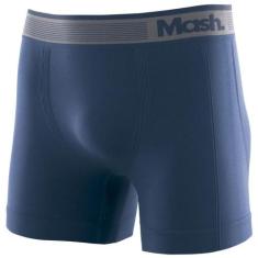 Cueca Boxer Sem Costura Mash Masculina Microfibra, P, Azul diesel
