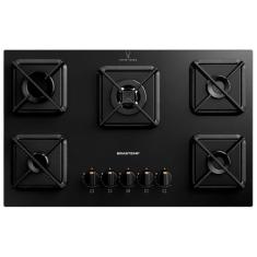 Cooktop a Gás Brastemp em Vidro Temperado com 05 Bocas Preto - BDS75AE