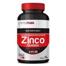 Zinco Quelato - 500mg 30caps 414% I D R - Alto teor de Zinco Clinic Mais 