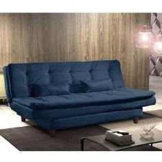 Sofa Cama 3 Lugares Premium Ref 07 Luxury Estofados Azul