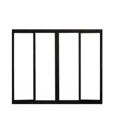 Janela de Alumínio de Correr 100x150cm 4 Folhas Hale Esquadrias Preto