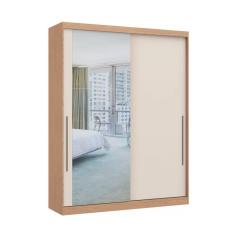 Módulo de Guarda Roupa 2 Portas 2 Gavetas Espelhado Elegance Móveis Castro Angelin/Blanc