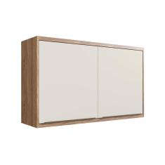 Armário Aéreo para Cozinha 120cm 2 Portas Viena Herval Louro Freijó/Argila