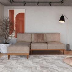 Sofá 2 Lugares e 1 Chaise Boreal CabeCasa MadeiraMadeira Caju